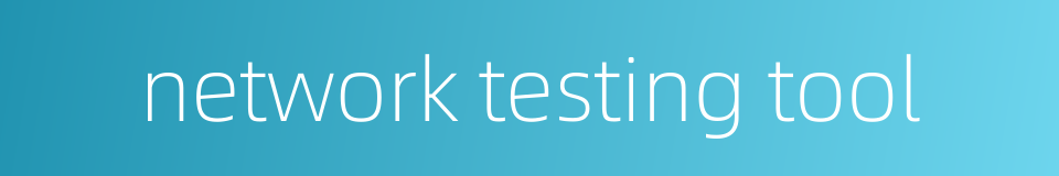 network testing tool的同义词