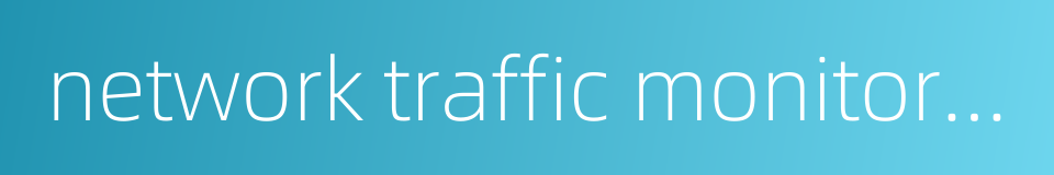 network traffic monitoring的同义词