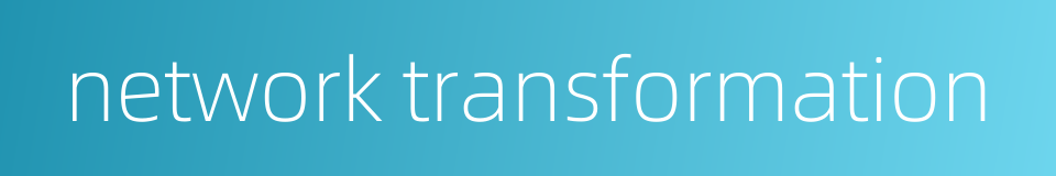 network transformation的同义词
