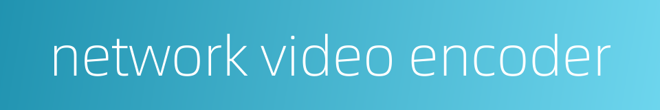 network video encoder的同义词