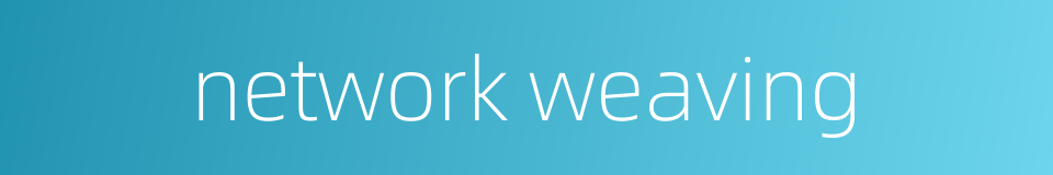 network weaving的同义词