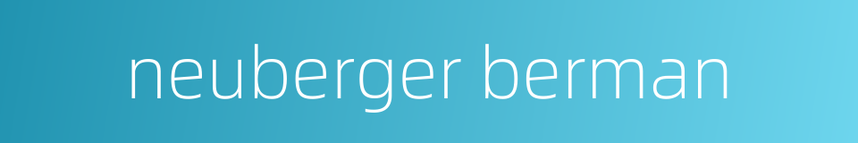 neuberger berman的同义词