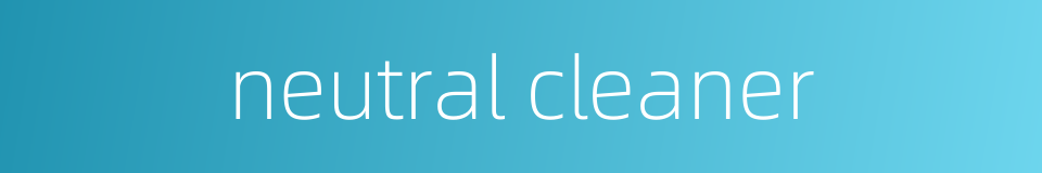 neutral cleaner的同义词
