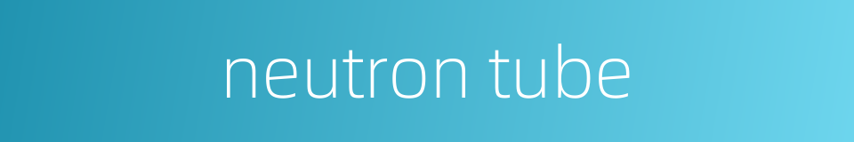 neutron tube的同义词