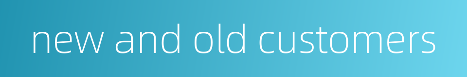 new and old customers的同义词