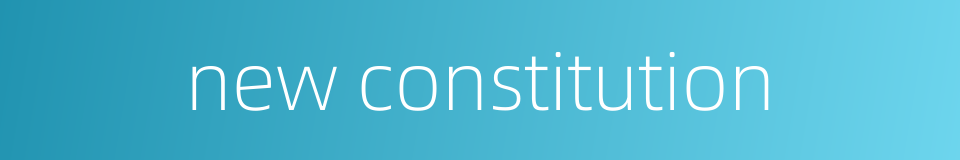 new constitution的同义词