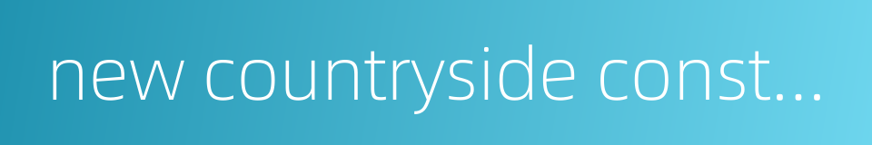 new countryside construction的同义词
