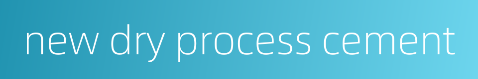 new dry process cement的同义词