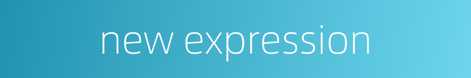 new expression的同义词
