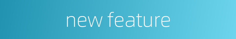 new feature的同义词