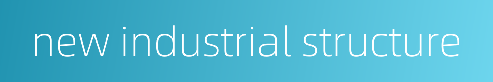 new industrial structure的同义词