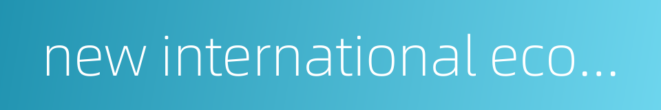 new international economic order的同义词