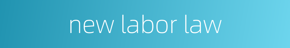 new labor law的同义词