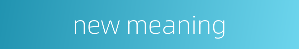 new meaning的同义词