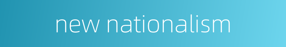 new nationalism的同义词