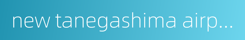 new tanegashima airport的同义词