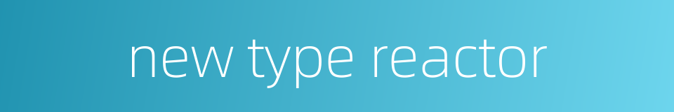 new type reactor的同义词