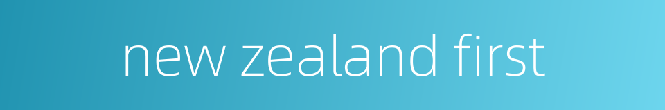 new zealand first的同义词