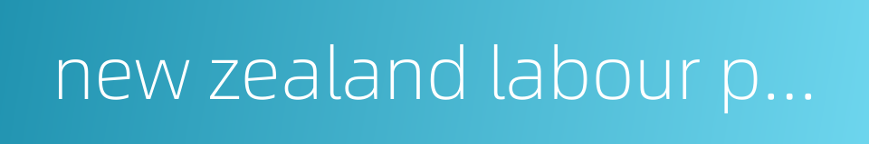 new zealand labour party的同义词