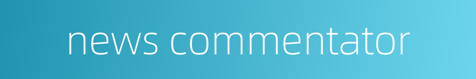 news commentator的同义词