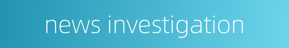 news investigation的同义词
