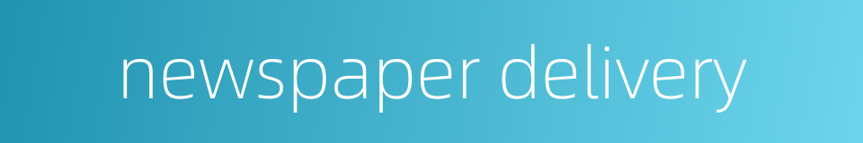 newspaper delivery的同义词