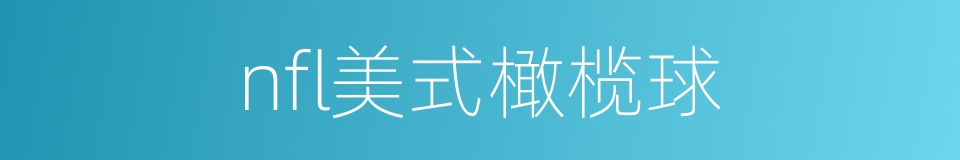nfl美式橄榄球的同义词