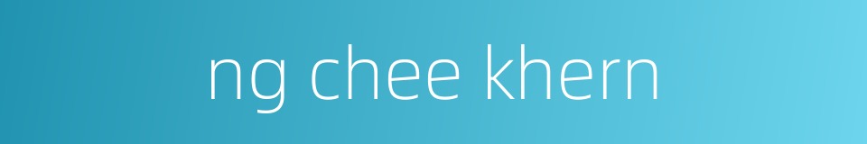 ng chee khern的同义词