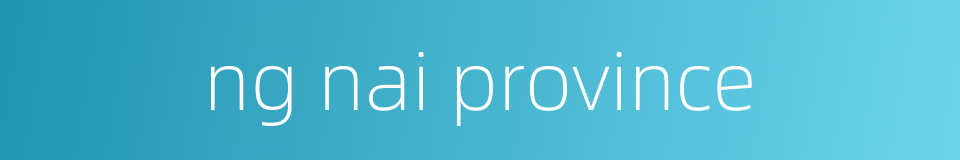 ng nai province的同义词
