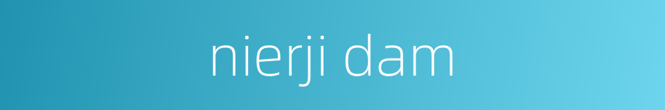 nierji dam的同义词