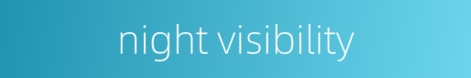 night visibility的同义词