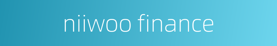niiwoo finance的同义词