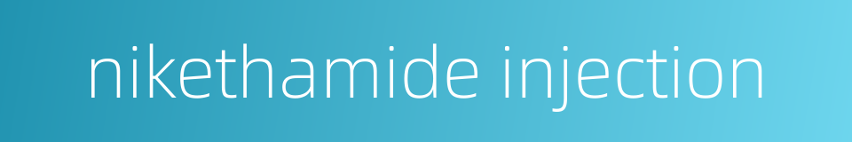 nikethamide injection的同义词