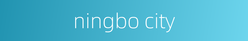 ningbo city的同义词
