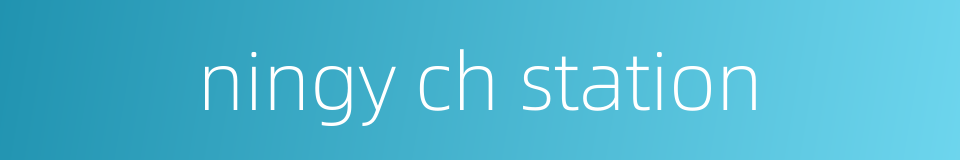 ningy ch station的同义词