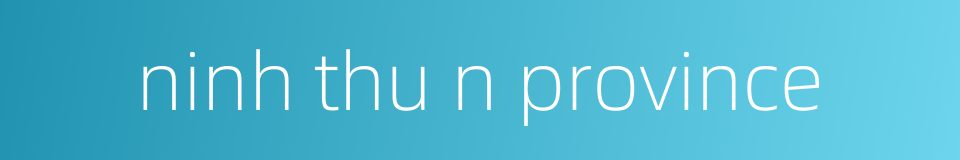 ninh thu n province的同义词