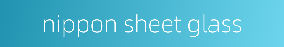 nippon sheet glass的同义词