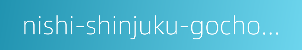 nishi-shinjuku-gochome station的同义词