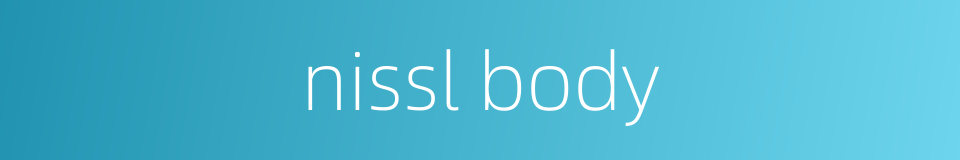 nissl body的同义词