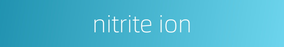 nitrite ion的同义词