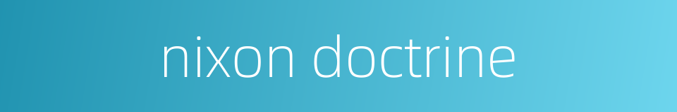 nixon doctrine的同义词