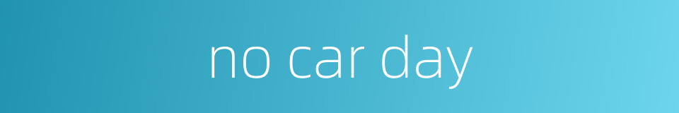 no car day的同义词