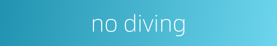 no diving的同义词