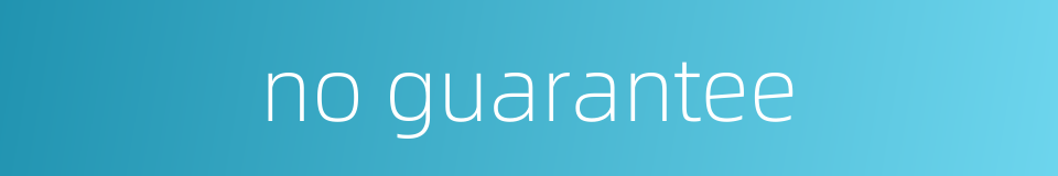 no guarantee的同义词