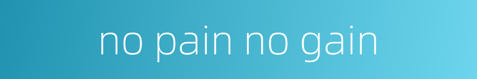 no pain no gain的同义词