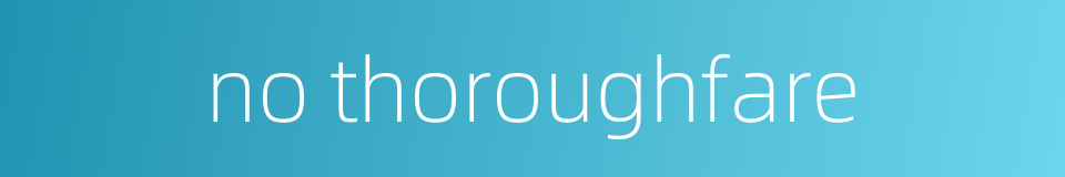 no thoroughfare的同义词