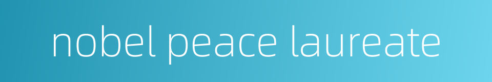 nobel peace laureate的同义词