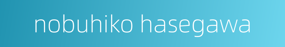 nobuhiko hasegawa的同义词