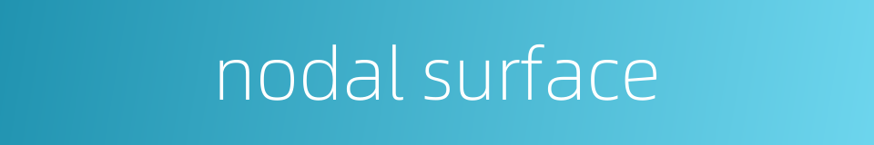 nodal surface的同义词