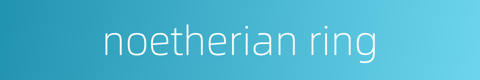 noetherian ring的同义词